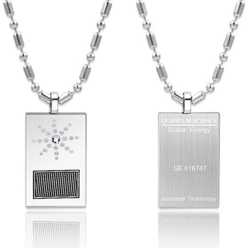 EBUTY Spiritual Products Square Stainless Steel Pendants Negative Ion Health Necklace For Man Pendant