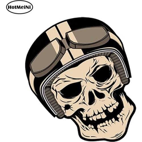 HotMeiNi Waterproof Car Styling VINYL STICKERS DEATH SKULL HELMET AUTO MOTO CAR BIKE MOTORCYCLE TUNING 13cm x 10cm