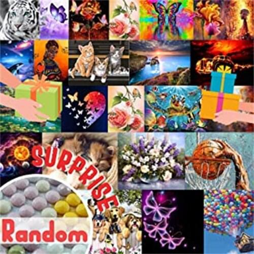 Lucky box surprise blind guess gift 5D diamond painting cartoon animation mysterious blind box character cross stitch