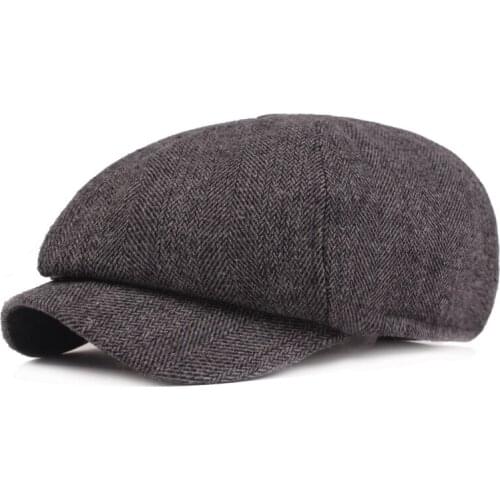Retro Newsboy Cap Cotton Tweed Herringbone Newsboy hat Men Gatsby Retro Hat Driver Flatcap sombrero hombre NZ106