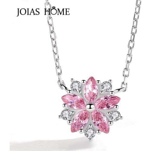 JoiasHome Classic 925 Sterling Silver Women Necklace With 12MM Pendant Women Party Wholesale Gift Silver Zircon Jewelry