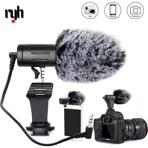 RYH 3.5mm Plug Camera Microphone Condenser Recording Microfone Ultra-wide Audio Studio MIC For Canon Sony Nikon DSLR DV Vlog