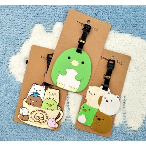 LISM Sumikko gurashi Cute Anime Travel Accessories Luggage Tag Suitcase ID Address Portable Tags Holder Baggage Label New