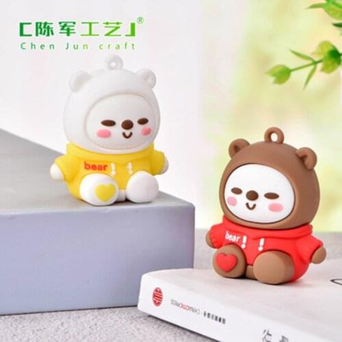 ZOCDOU 1 Piece Cute Bear Small Statue Little Figurine Crafts Figure Ornament Miniatures