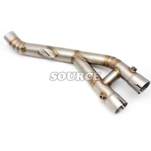 Motorcycle mid exhaust pipe through-hole exhaust Exhaust Muffle for yamaha R1 r1 2015 15