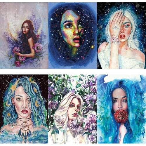 5D Diamond painting Kits Girl Women Picture Full Square Round Drill Diamond Embroidery Cross Stitch Gift Mosaic Home Decor