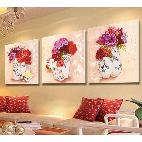 50x50cm 5D flowers Ribbon embroidery kit stain painting set handcraft kit DIY handmade needlework art home decor