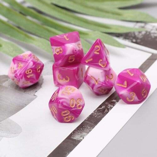 7pcs Sided Dice Set D4 D6 D8 D10 D12 D20 For RPG Poly Game U2JB