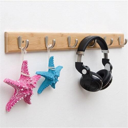 Wall Clothes Hooks Solid Wood Wall Hooks Towel Coat Clothe Racks Hook Shelf Living Room Wall Row Hook Rack Storage Key Holder