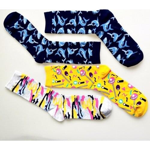 PEONFLY Full Lattice In Canister Men And Women funny mens Socks Pure Cotton Lovers Socks Sweat Fashion Tide Brand meias