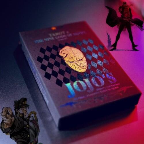 New Anime JoJos Bizarre Adventure Kujo Jotaro Cosplay Props Tarot Card 22 Grand Akana+9 Royal Gods 31pcs Poker Card Collection