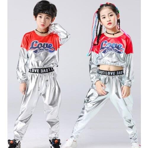 New Children Jazz Dance Costumes Boys Hip-hop Dance Costumes Models Catwalk Girls Cheerleading Clothes Rave Clothes