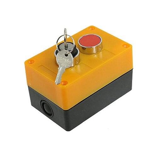 NO NC Key Lock Rotary Select Selector Red Momentary Push Button Switch Station
