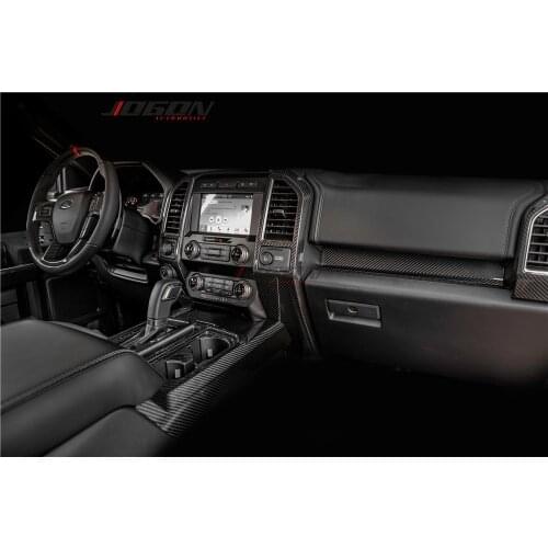 Real Carbon Fiber Centre Dashboard Console Panel Frame Trim For Ford F150 F-150 Raptor 2015-2020 Accessories