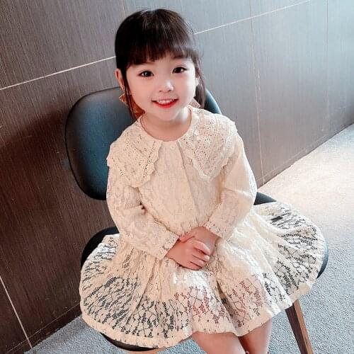 Baby Girls Dress For Wedding Party Dresses Kids Princess Dress Lantern Sleeve Lace Children Girls Clothing Ball Gown 4-9Y