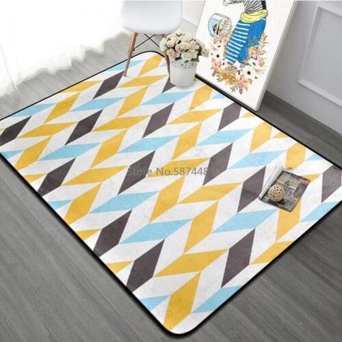 Simple Nordic Geometric Floor Mats Non-slip Absorbent Door Mats Living Room Entrance Floor Mats