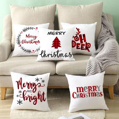 Xmas Bell Tree Star Elk Throw Pillow Case Cushion Cover Sofa Bed Car Cafe Decor Pillowcase