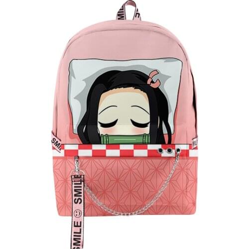 Fashion Shoulder Backpacks Student School Bags Demon Slayer Kimetsu No Yaiba 3D Oxford Waterproof Backpack Boys Girls travel Bag