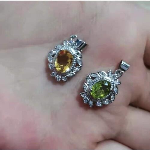 S925 silver amethyst peridot citrine topaz mixed wholesale pendant pure natural luxury gemstone zircon jolleria de mujer crystal