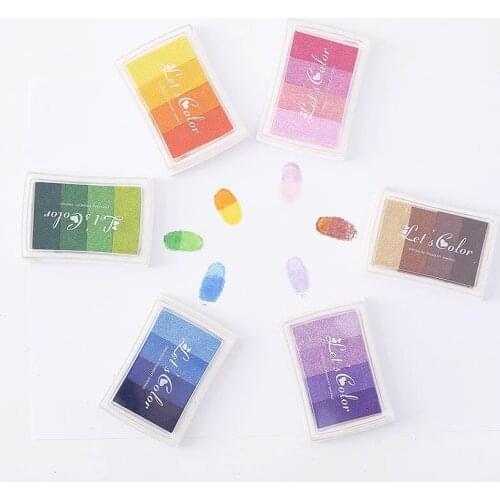 1pcs 4 color Inkpad Ink stamp pad Colorful Cartoon Craft Inkpad set for DIY funny work Fingerprint Scrapbooking Accessories