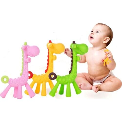 Giraffe Silicone Pendant or Teething Toy Baby Giraffe Silicone teether Necklace - Safe for babies to chew, suck and love L0016