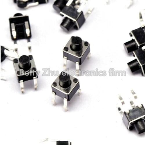 200PCS/LOT 4.5 * 4.5 * 5MM Tact Switch 4 feet vertical micro / button switch