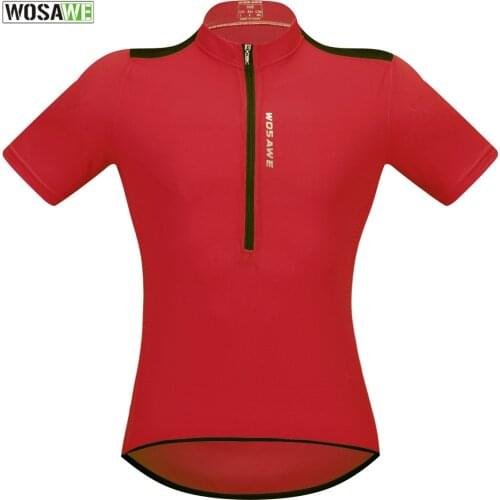 WOSAWE Short Sleeve Cycling Jerseys Half Zip Pro Team Road MTB Bike Bicycle Race Jersey Full Zip Maillot Ciclismo Clothing