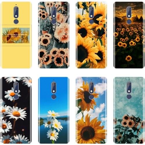 Back Cover For Nokia 3.2 4.2 Yellow Sunflower White Daisy Soft Silicone Case For Nokia 2.1 3.1 5.1 6.1 7.1 Plus Phone Case