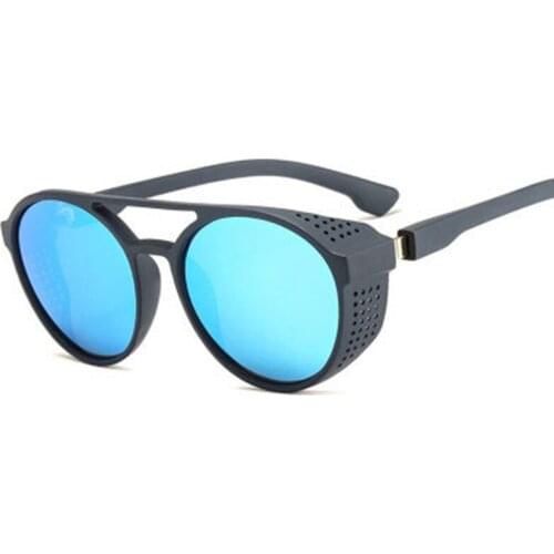 Women Men Round Plastic PC UV400 Retro Vintage Steampunk Sun Glasses Sunglasses