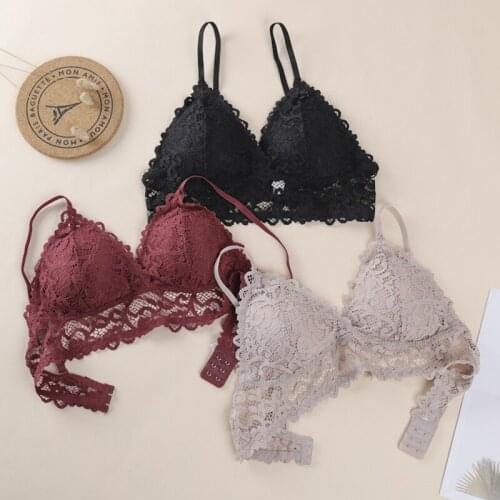 Women Lace Bralette Seamless Bras Sexy Beauty Back Tube Tops Girls Comfortable Underwear Gathered Bras