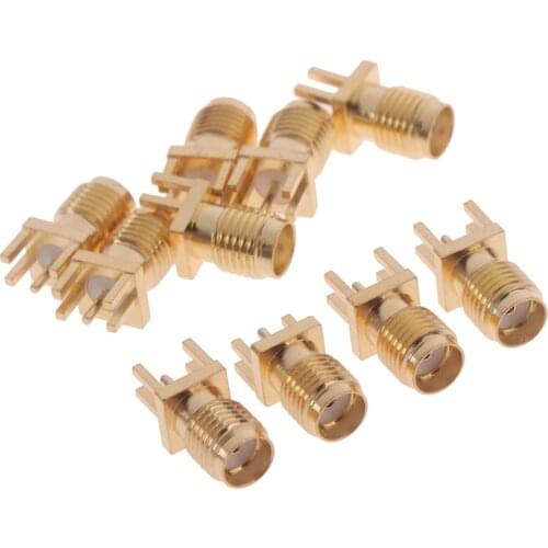 10pcs 1.6mm SMA Female Solder Nut Edge PCB Clip Straight Mount RF Connector Working Voltage 335V max