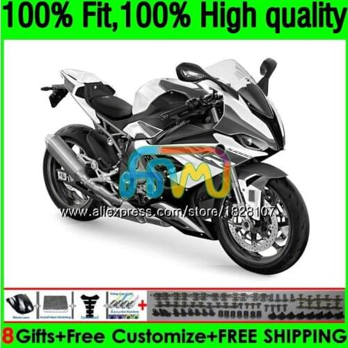 100%Fit Injection For NEW S1000 RR S1000RR 19 20 21 153BS.34 S1000-RR S 1000 RR S 1000RR 2019 2020 2021 OEM Fairing White grey