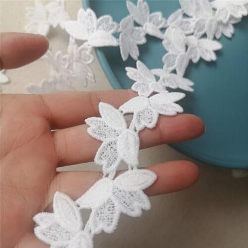 5cm*5yards white water soluable lace trims for clothing white Trimmings for wedding dress DIY sewing accessories trim for tailor