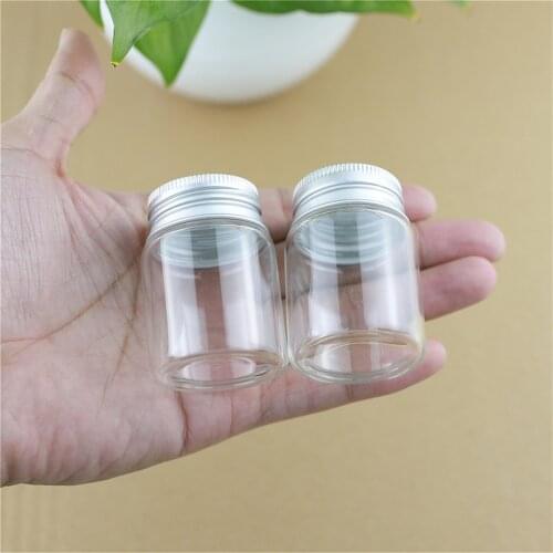 50 Pieces 37*40mm 25ml Small Glass Jars Mini Jar Container Diy Test Tube Transparent Glass Bottle Vial Spice Storage Containers