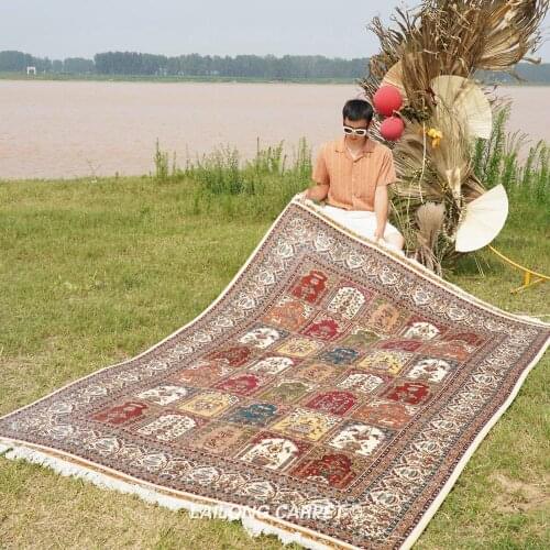 6'x9' Four Seasons Hand Knotted Carpets Silk Interior Isfahan Rug (ZQG264A)