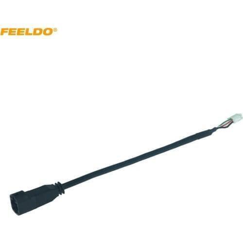 FEELDO Car Radio Audio 4Pin Conector Changer Port Adapter for Volkswagen BORA Sagitar Magotan Touran Octavia USB Cable Transfer