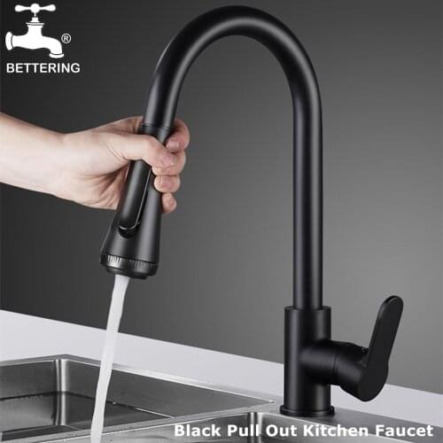 BETTERING Black Kitchen Faucets