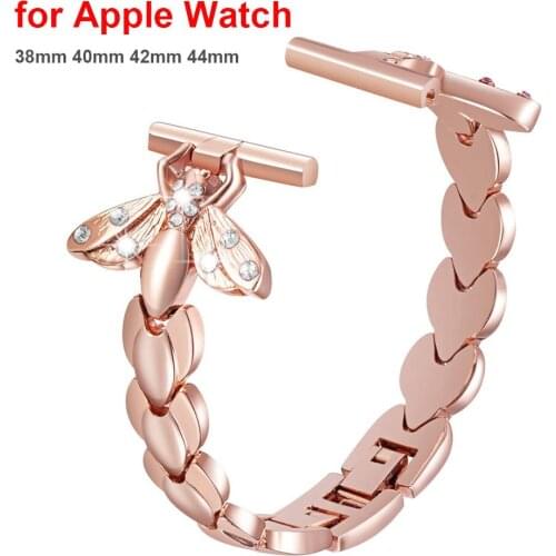 Bling Strap for Apple Watch Band 38mm 40mm 42mm 44mm Metal Women Jewelry Wristband for iWatch Series 6 5 4 3 2 1 SE Bracelet