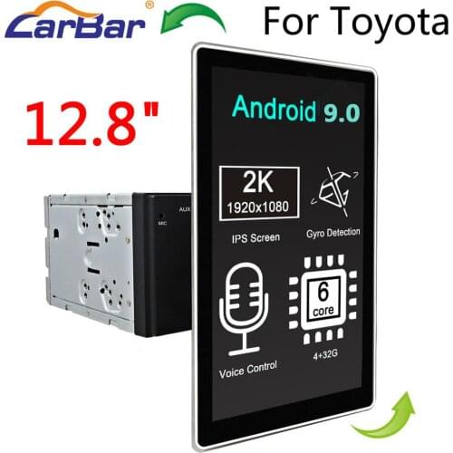 Carbar 12.8" Tesla Style Rotation IPS Screen Android 9.0 Car DVD GPS Radio Player for Old Toyota Camry Corolla RAV4 Prado Vios