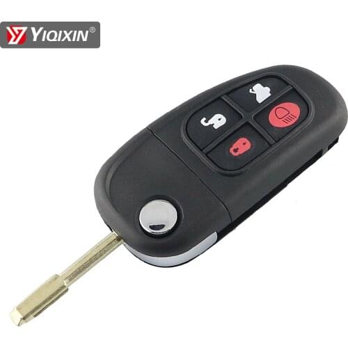 YIQIXIN 4 Button For Jaguar S X Type XJ XJR XJ8 XK XF 2002-2008 1999-2009 Remote Car Key Shell Fob Case Folding Key Box Cover