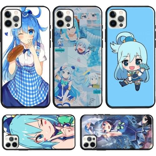 Anime Konosuba Aqua For iPhone 11 12 Pro Max mini Case For iPhone XR X XS Max SE 2020 6S 7 8 Plus Coque