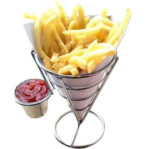 Stainless steel black fries rack creative restaurant restaurant hotel milk tea chicken rice chicken leg snack rack tableware