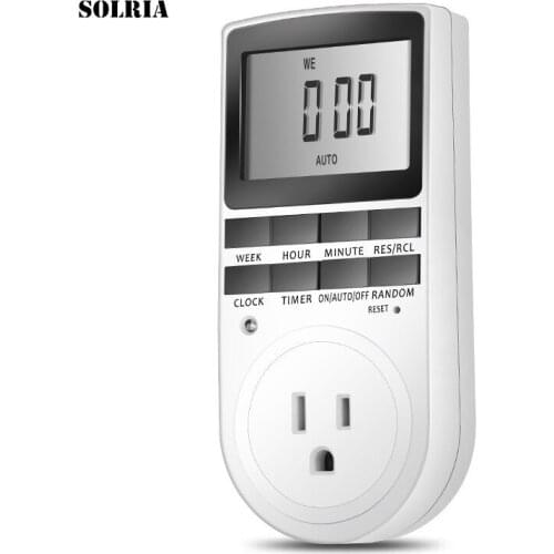 Digital Electric Timer Switch US 120V 60Hz 1800W 15A Plug Kitchen Timer Outlet LCD Big Screen Plug Save Power Timing Socket