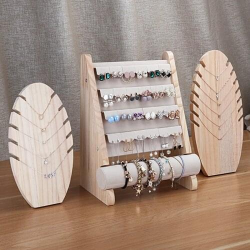 Wooden Jewelry Display Stand Bracelet Earring Holder T-Bar Display Bracelets Anklets Jewelry Display Stand Packaging Jewelry Too