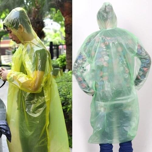 2021 New Disposable Raincoat Adult Emergency Waterproof Hood Poncho Travel Camping Must Rain Coat Unisex