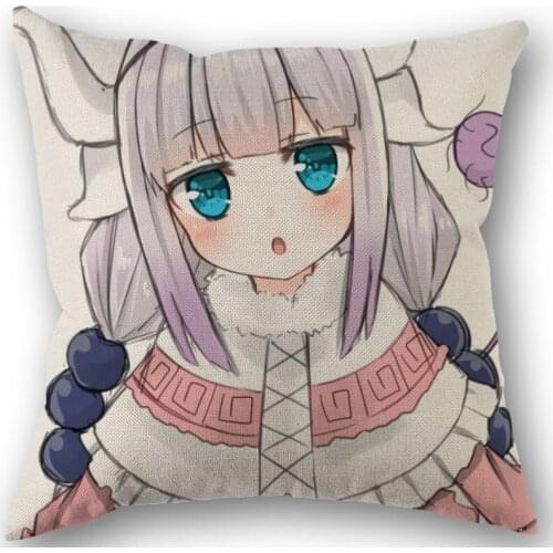 Custom Square Pillowcase Anime Kanna Kamui Cotton Linen Pillow Cover Zippered 45x45cm One Sides DIY Gift Office,Home,Outdoor