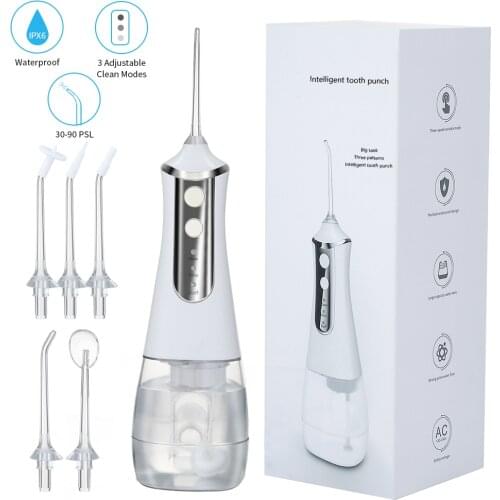 350ml Large Water Tank Dental Flushing Device USB Rechargeable Irrigator Dental Water Floss Portable Waterproof Teeth Cleaner