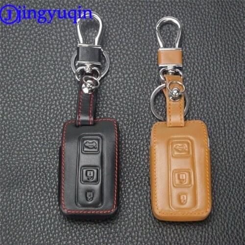 Jingyuqin 2/3/4 Buttons Remote Folding Leather Car-Styling Key Cover Case For Toyota Camry Solara Avalon RAV4 Prius Celica
