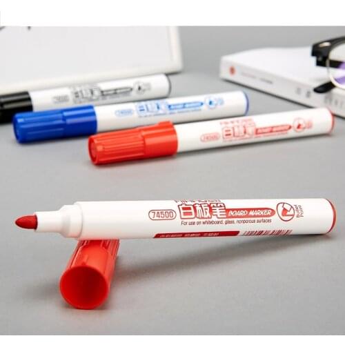 3pcs White Board Marker Pen for Whiteboard Glass Nonporous Surface Red Blue Black Ink Pens Office Meeting School Teaching A6904