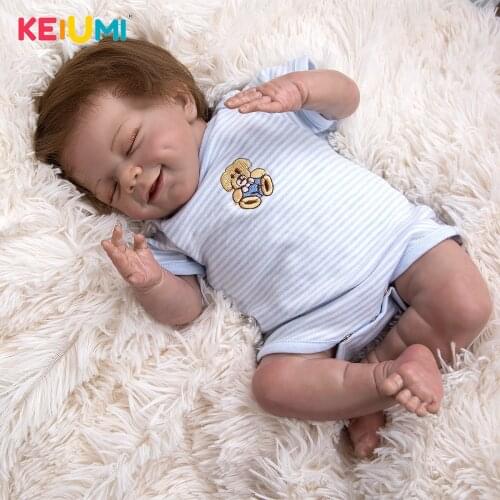 KEIUM Reborn Boy Doll Silicone Bebe Real Accessories Free Collection Toy For Childrens Day Gift Kid Playmate